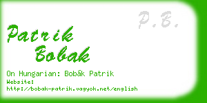 patrik bobak business card